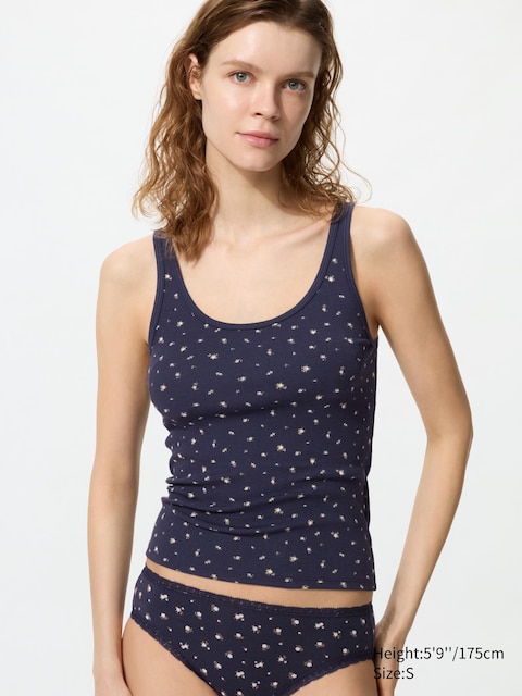 Uniqlo Ribbed Sleeveless Top | Flower