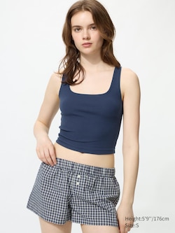 Cropped Square Neck Sleeveless Top