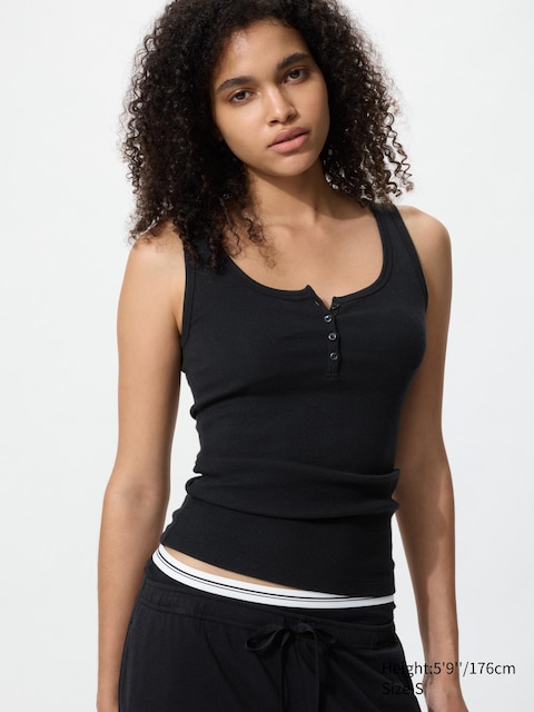 Uniqlo Henley Neck Sleeveless Top