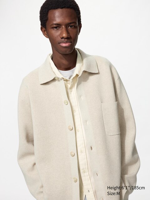 Uniqlo Milano Ribbed Shirt Collar Cardigan