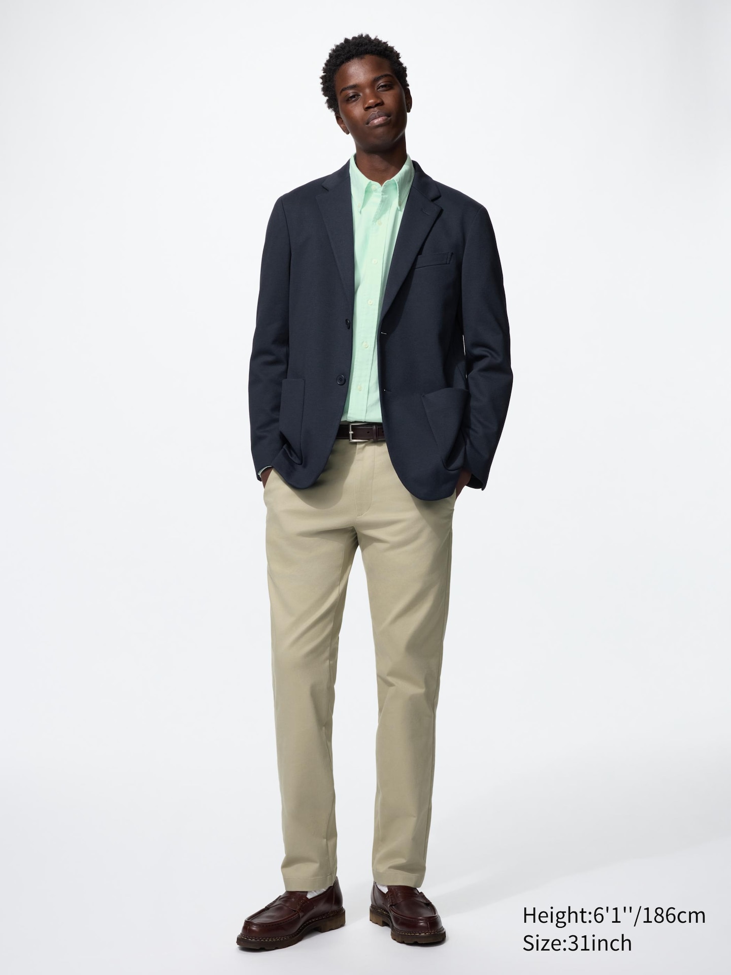 Мужские брюки Uniqlo Slim Chino, цвет: Бежевый
