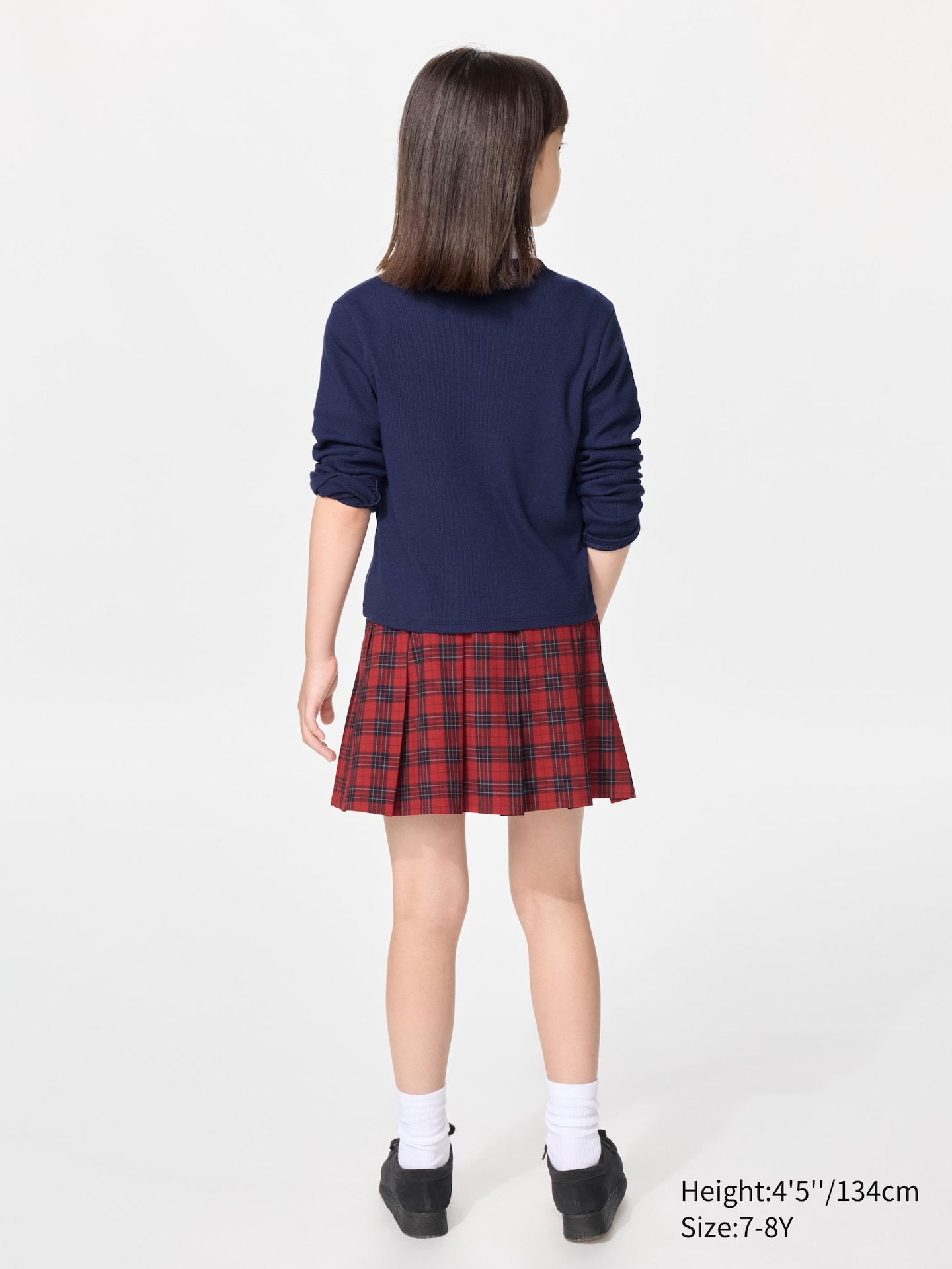 Детская плиссированная мини-юбка-шорты Uniqlo, цвет: Синий — фото 2