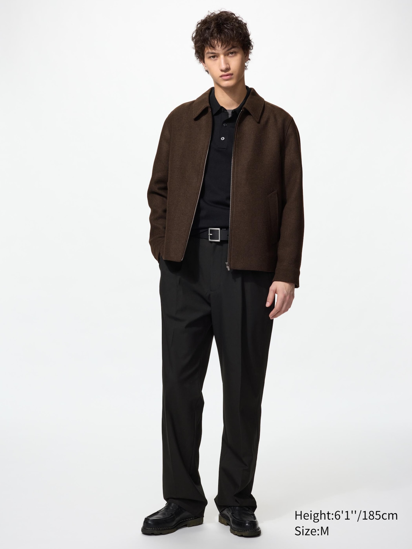 Короткая куртка-блузон Uniqlo с одинарным воротником, цвет: Коричневый — фото 2