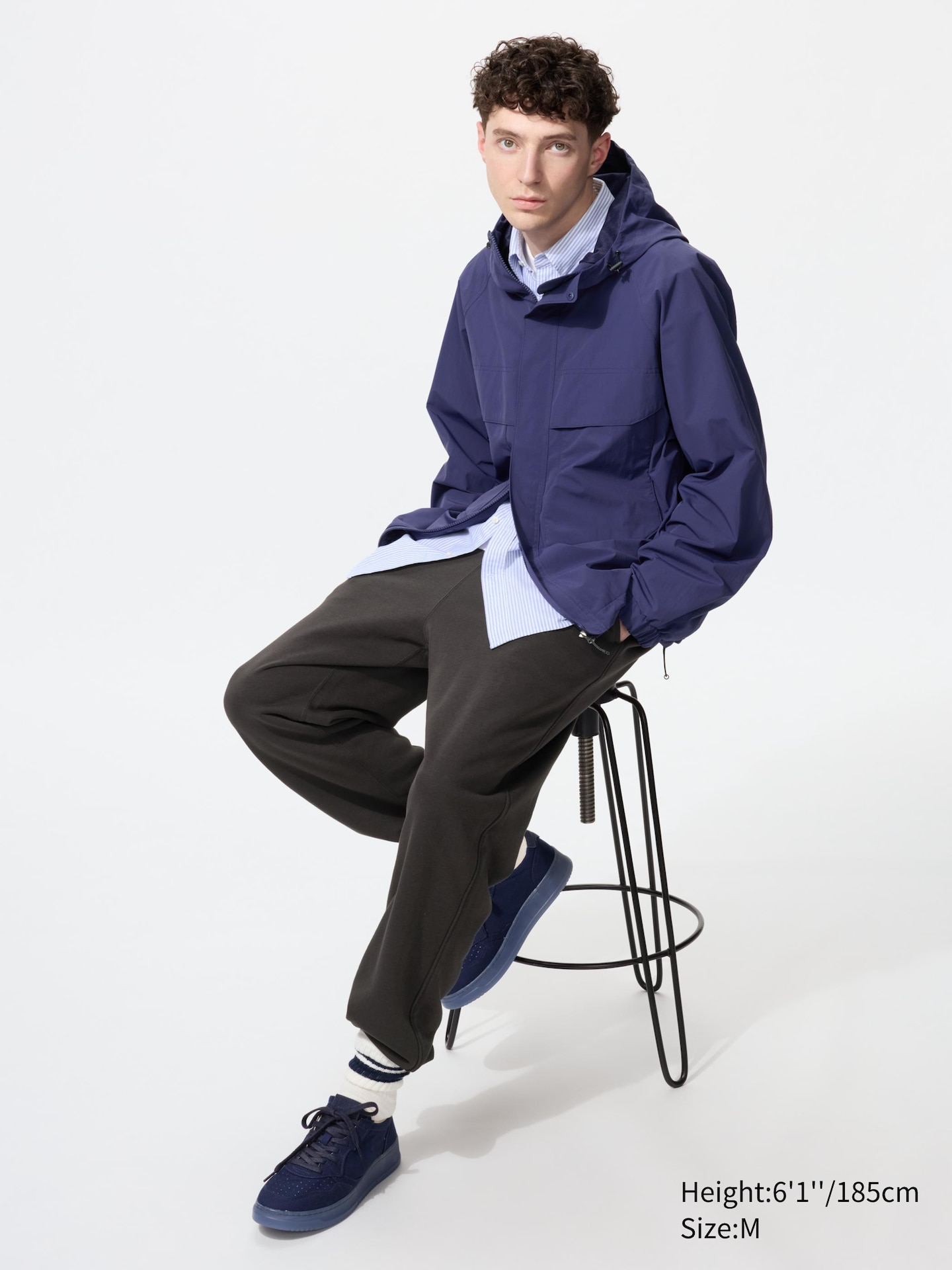 Мужские спортивные брюки Uniqlo, для высоких, цвет: Тёмный серый — фото 1