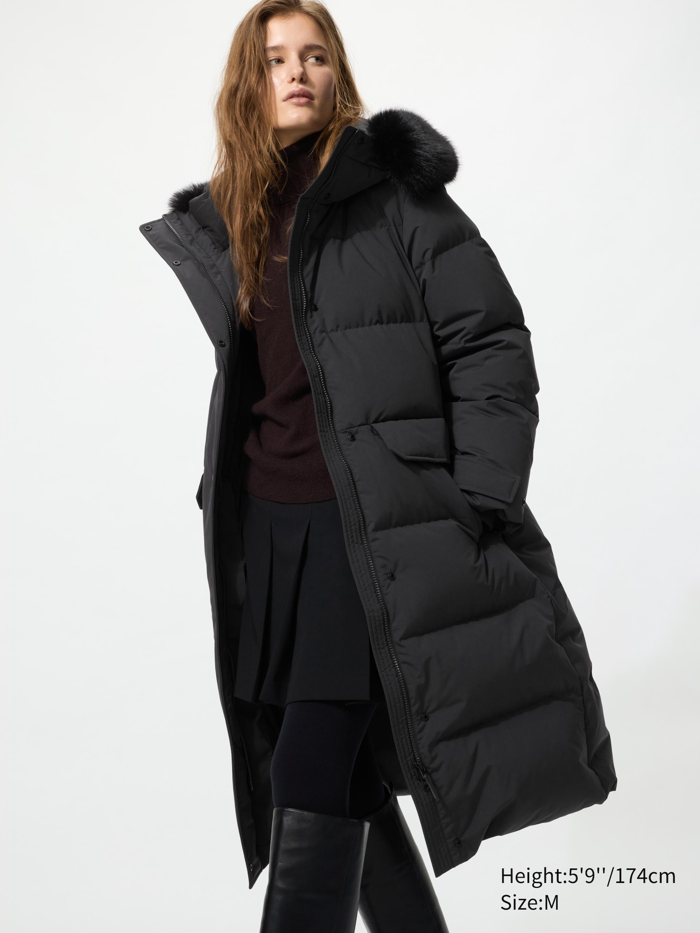 Женское пальто Uniqlo Ultra Warm Down Long, цвет: Чёрный — фото 1