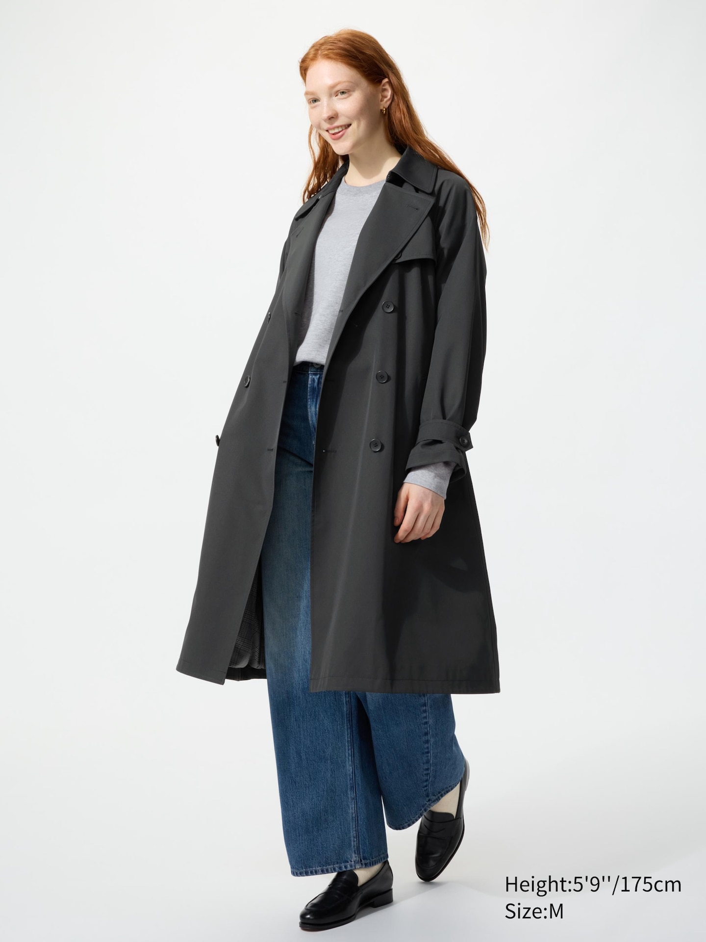 Женский тренч Uniqlo, цвет: Чёрный — фото 1