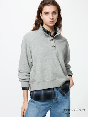 Button Up Sweat Pullover