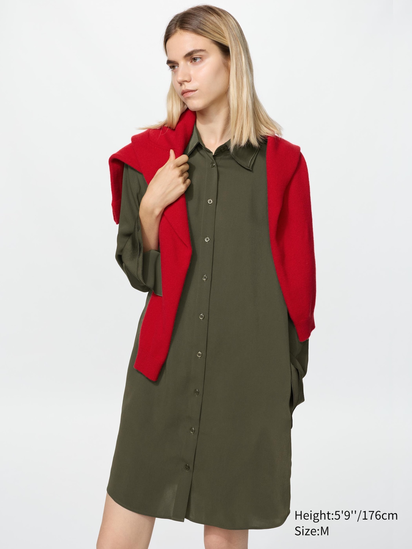 Женское платье Uniqlo Shirt Dress, цвет: Чёрный — фото 2