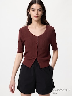 Cardigan Uniqlo Femme Taille 38 (EU) - Bleu - Laine - Coupe Décontractée - Occasion