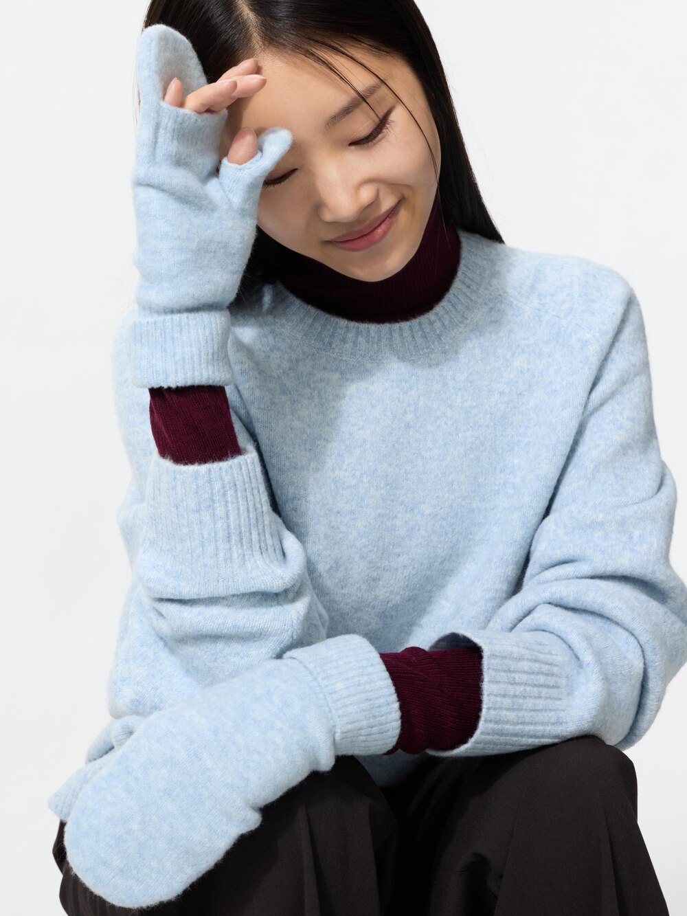 Женские перчатки Uniqlo HEATTECH Lined Mittens Souffle Yarn — фото 3