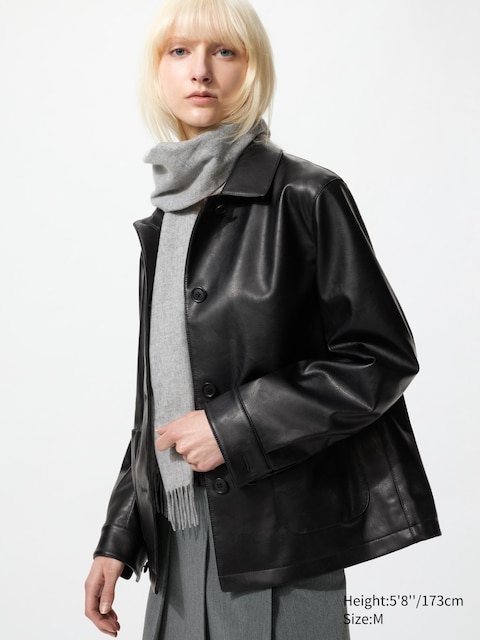Женские куртки Uniqlo Coated Relaxed Shirt Jacket