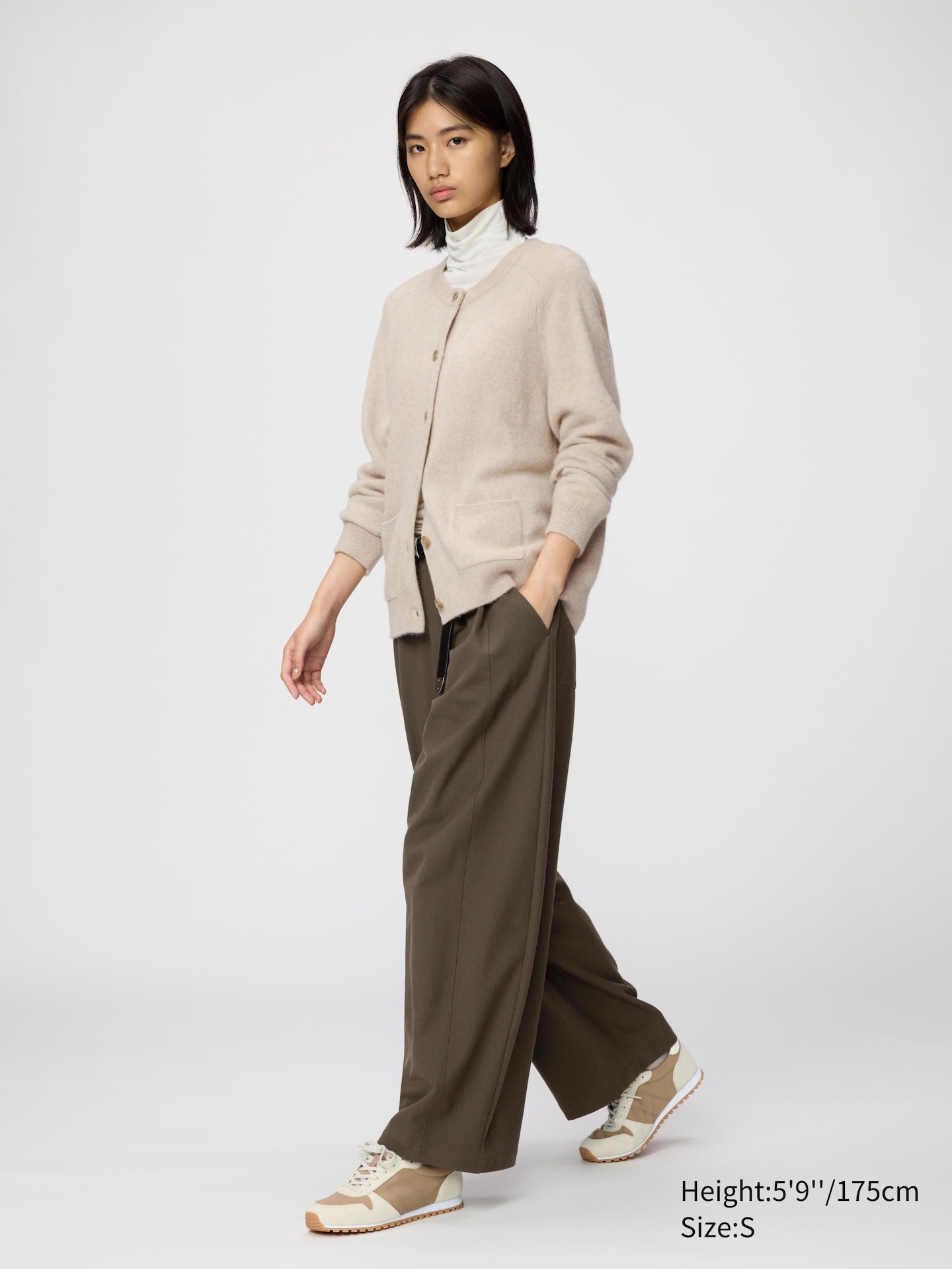 Кардиган Uniqlo Fluffy Cashmere Relaxed, цвет: Бежевый — фото 2