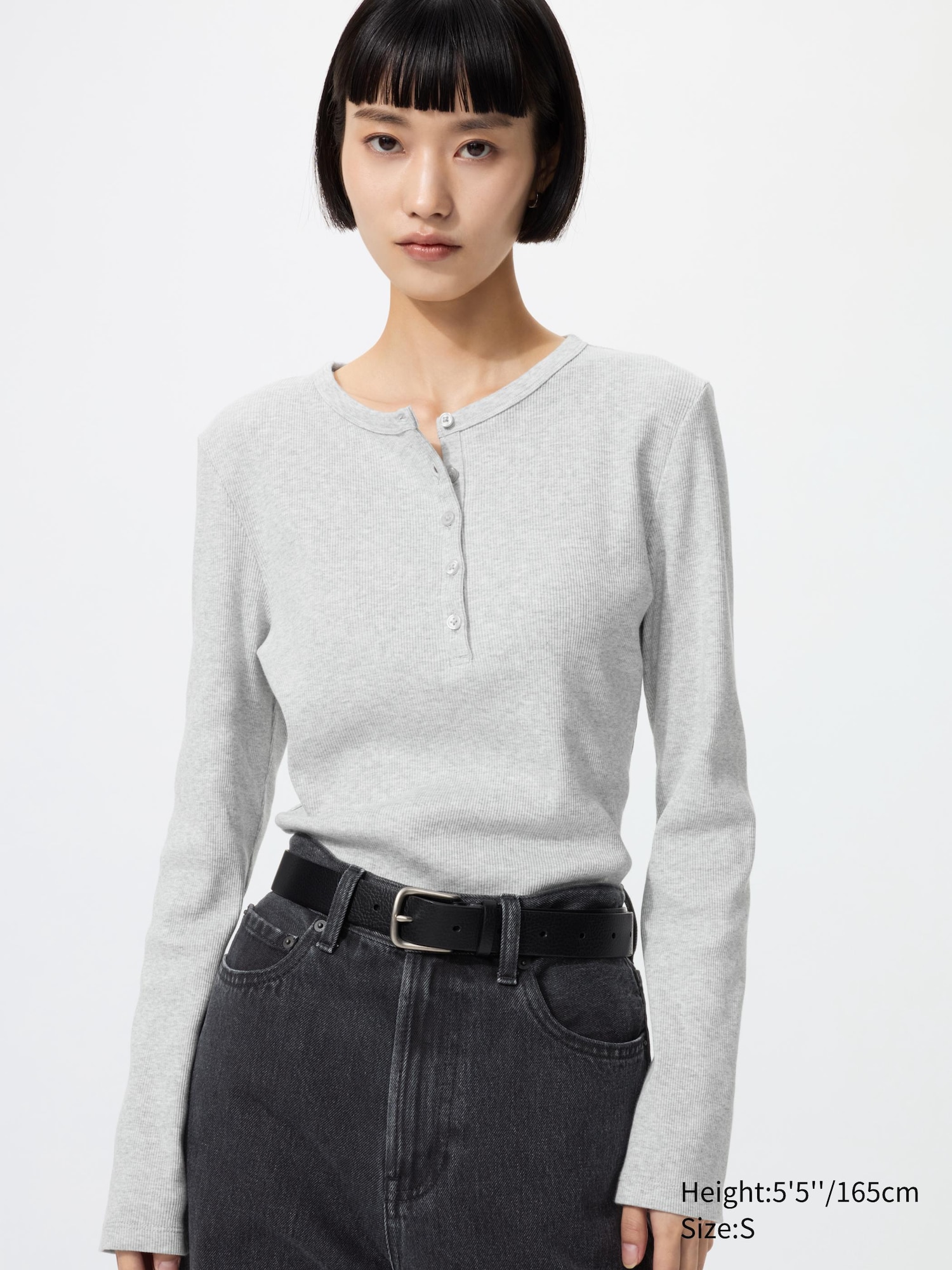 Women's Ribbed Henley Neck T-Shirt | UNIQLO US