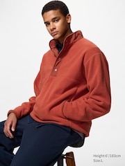 Fleece Button-Up Pullover