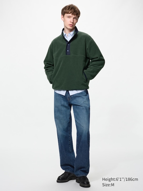 Fleece Button-Up Pullover