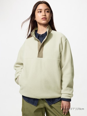 Fleece Button-Up Pullover