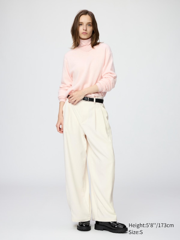 Fluffy Cashmere Relaxed V-Neck Sweater