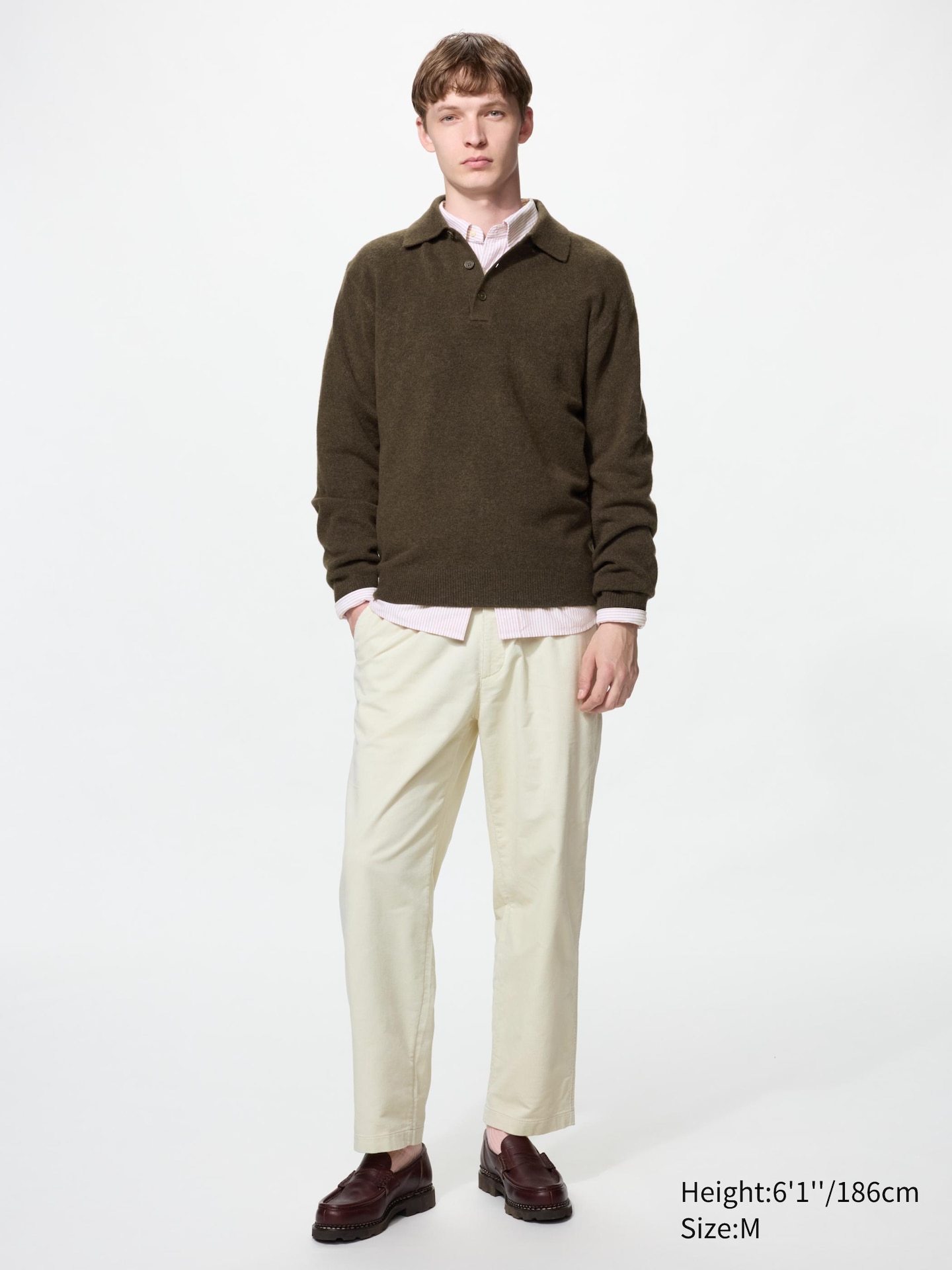 Свитер Uniqlo Souffle Yarn Polo Sweater, цвет: Бежевый — фото 2