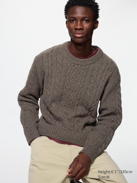 Мужские свитеры Uniqlo Low Gauge Cable Sweater