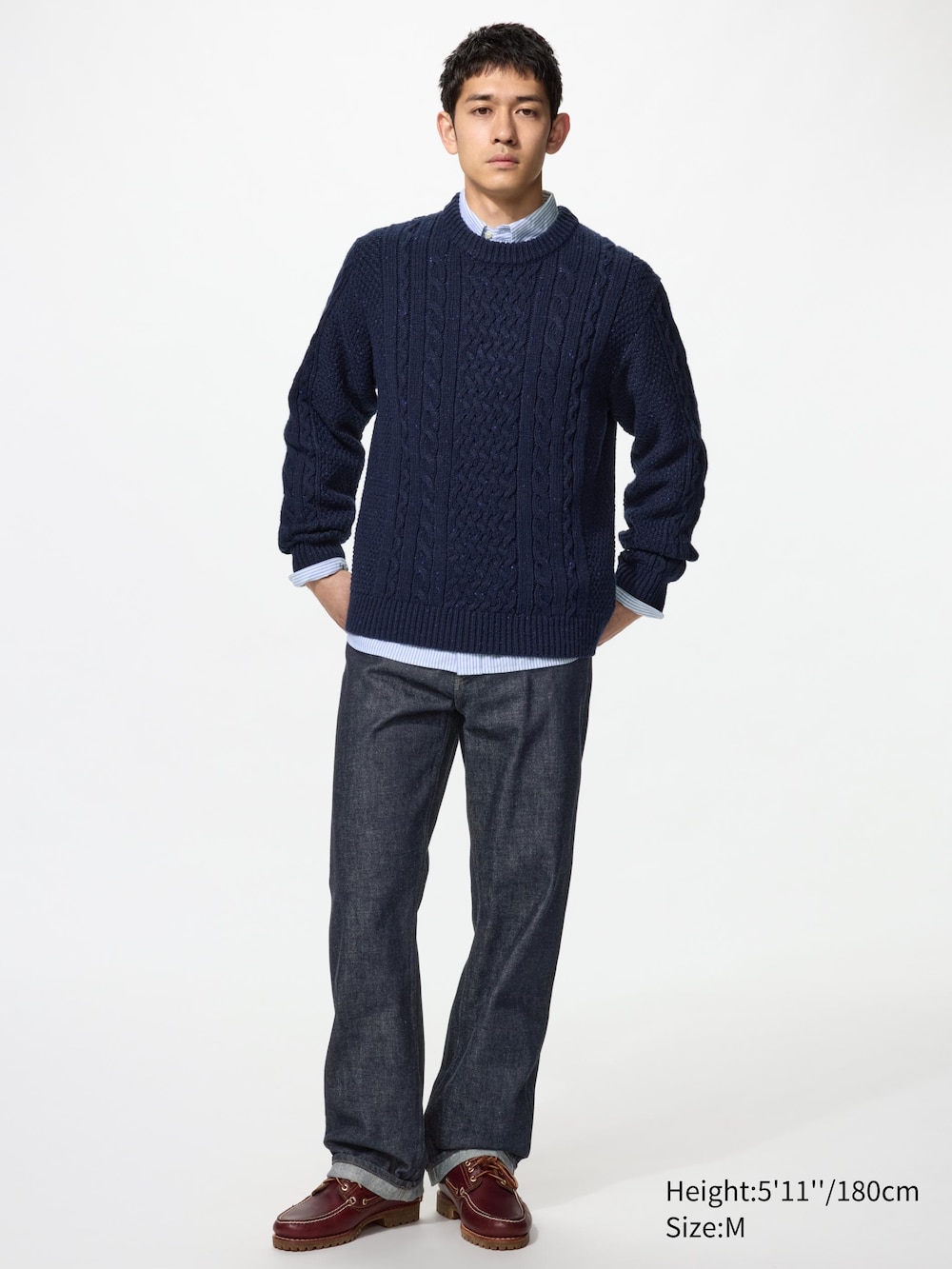 Мужские свитеры Uniqlo Low Gauge Cable Sweater — фото 2