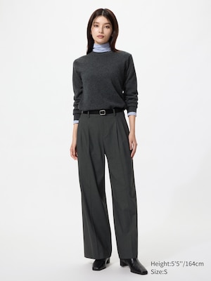 uniqlo grey dress pants Women's (GRAY, Wide Fit) eveninggown