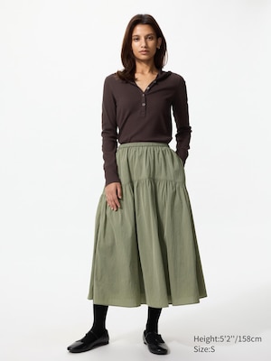 green dress uniqlo Women's Dresses & Skirts (GREEN) uniqlo combination dress