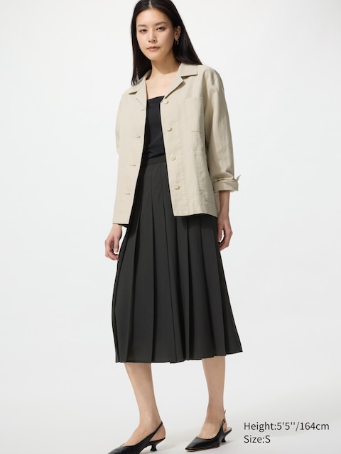 Uniqlo Chiffon Pleated Midi Skirt