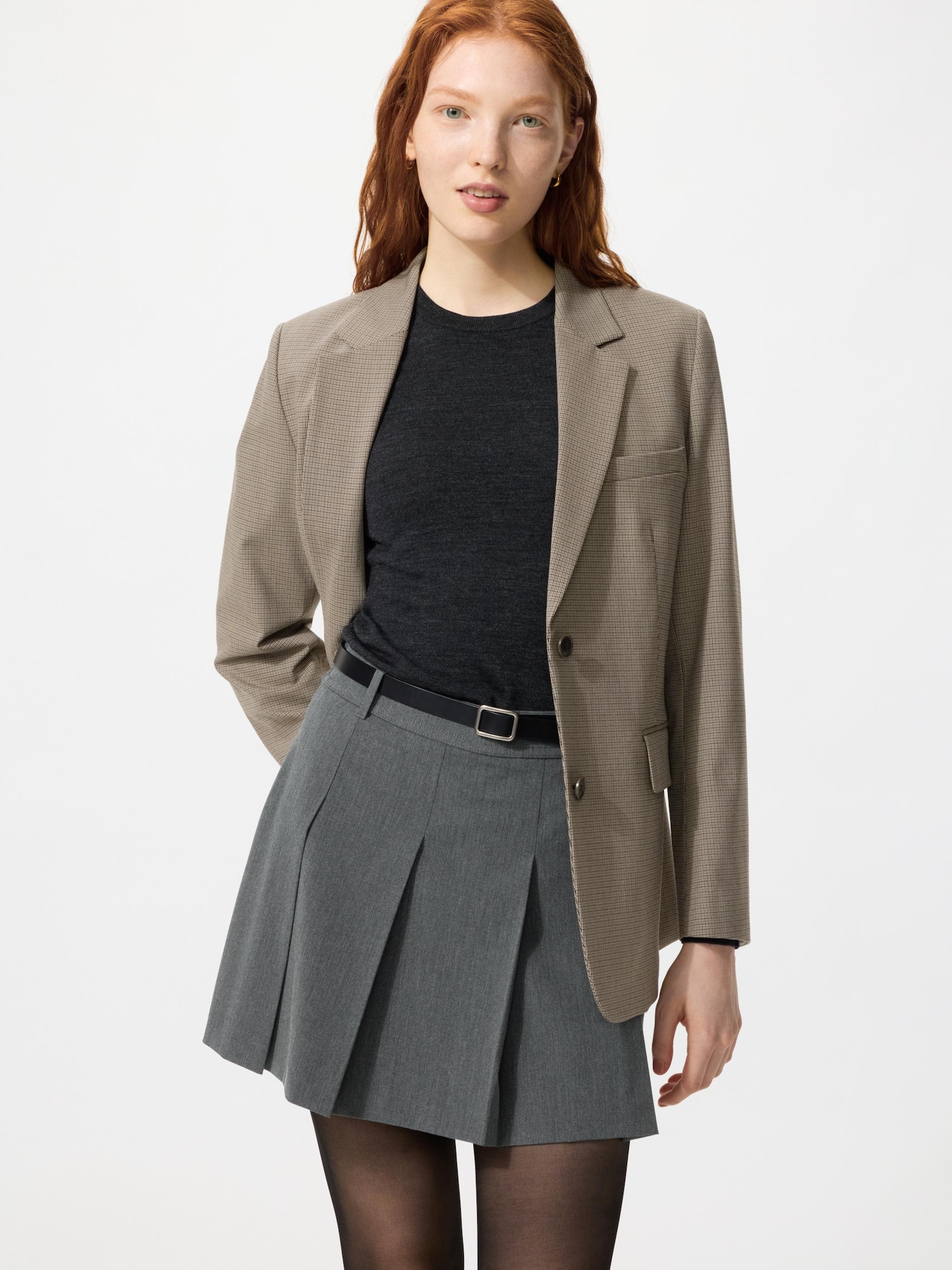 UNIQLO Women's Pleated Skort, Dark Gray, Small