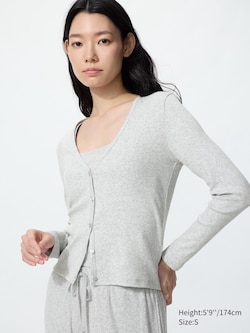 Ribbed V-Neck Cardigan