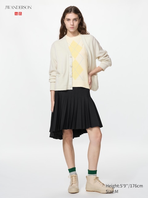 Женская юбка Uniqlo Pleated, цвет: Чёрный