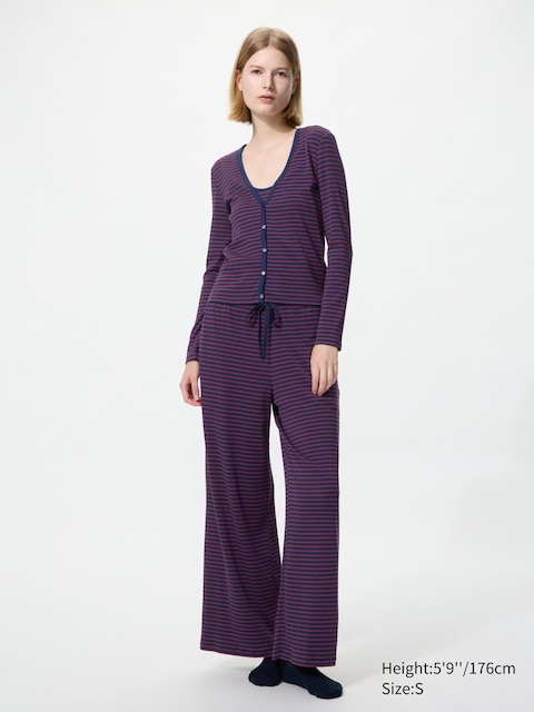 Uniqlo Ribbed Wide Easy Pants | Stripe
