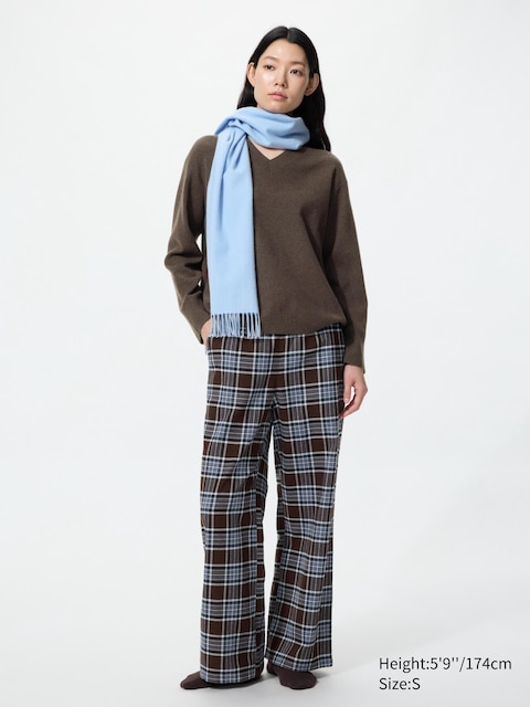 Женские брюки Uniqlo Flannel Easy, цвет: Тёмный коричневый