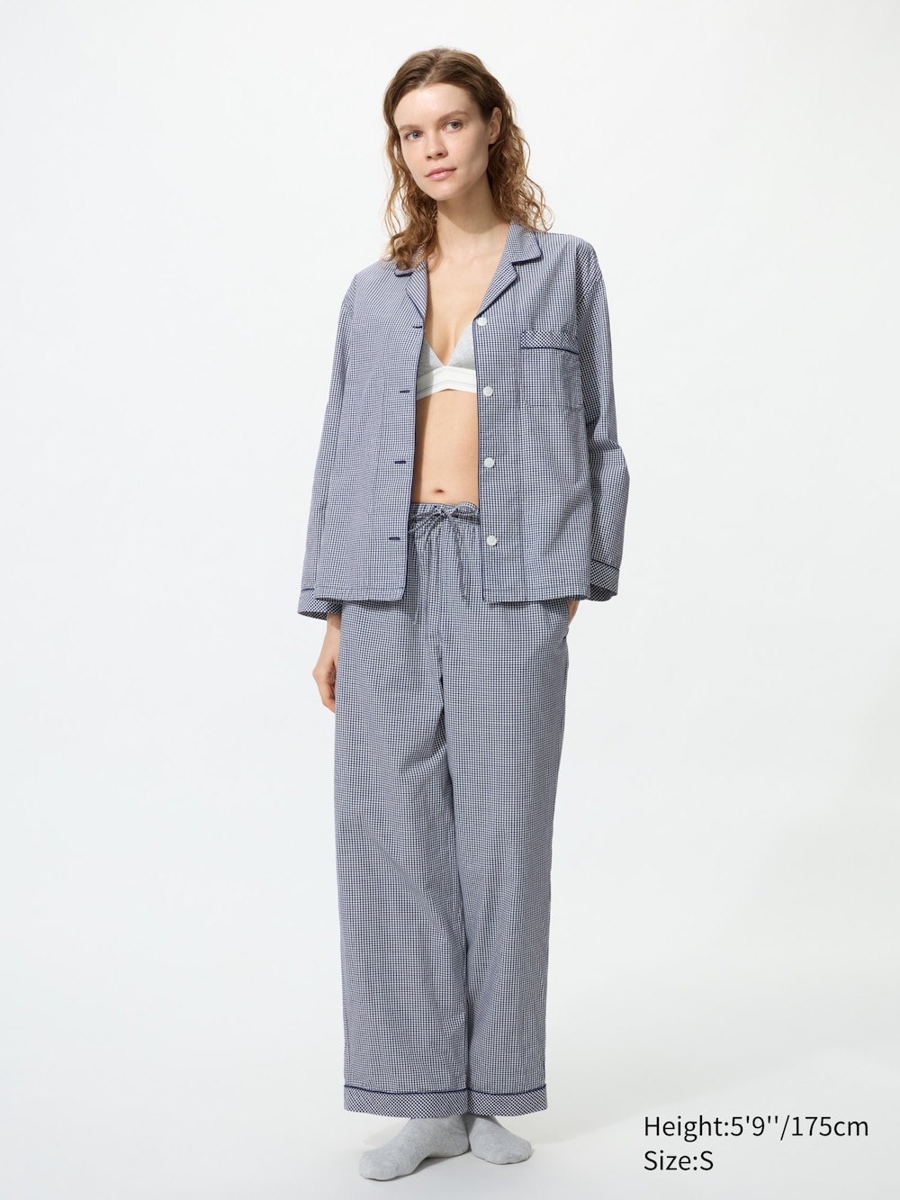 Uniqlo Cotton Pajamas | Long Sleeve | Gingham Check — фото 2