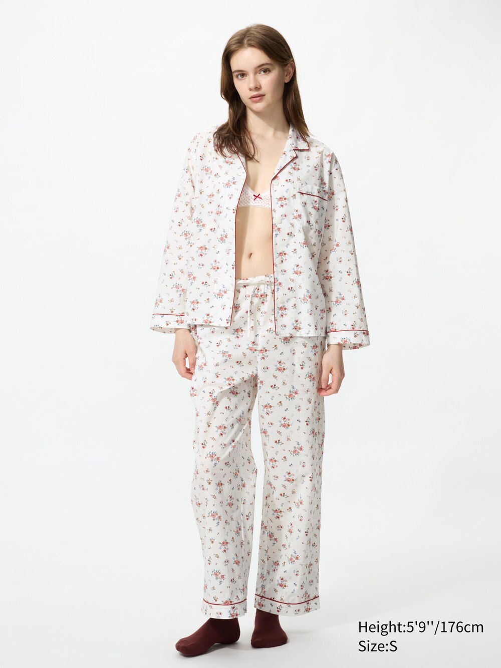 Uniqlo Cotton Pajamas | Long Sleeve | Flower — фото 2