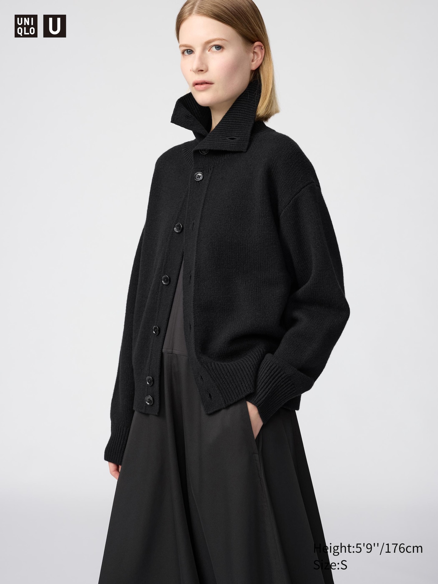 Женские кардиганы Uniqlo Lambswool Stand Collar Cardigan