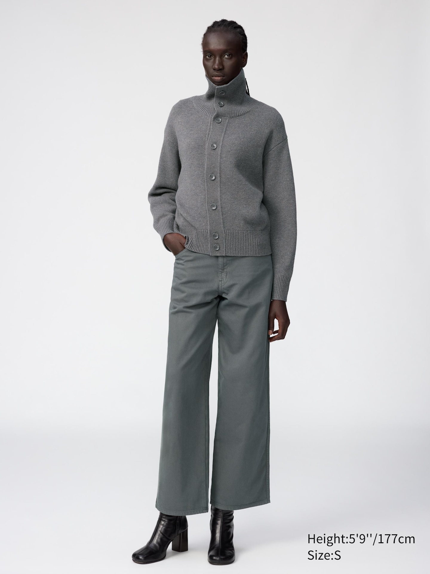 Женские кардиганы Uniqlo Lambswool Stand Collar Cardigan — фото 2