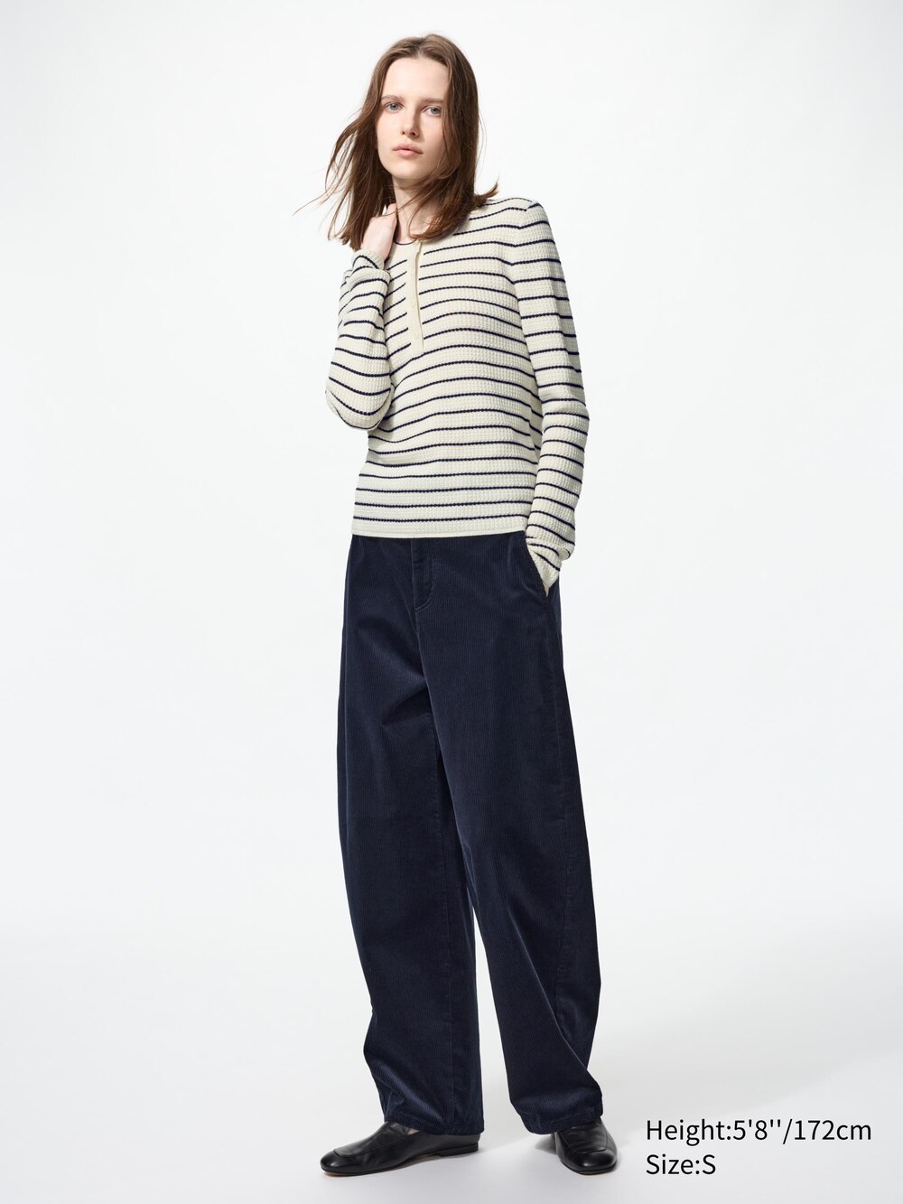 Женские свитеры Uniqlo Merino Blend Henley Neck Sweater Stripe — фото 2