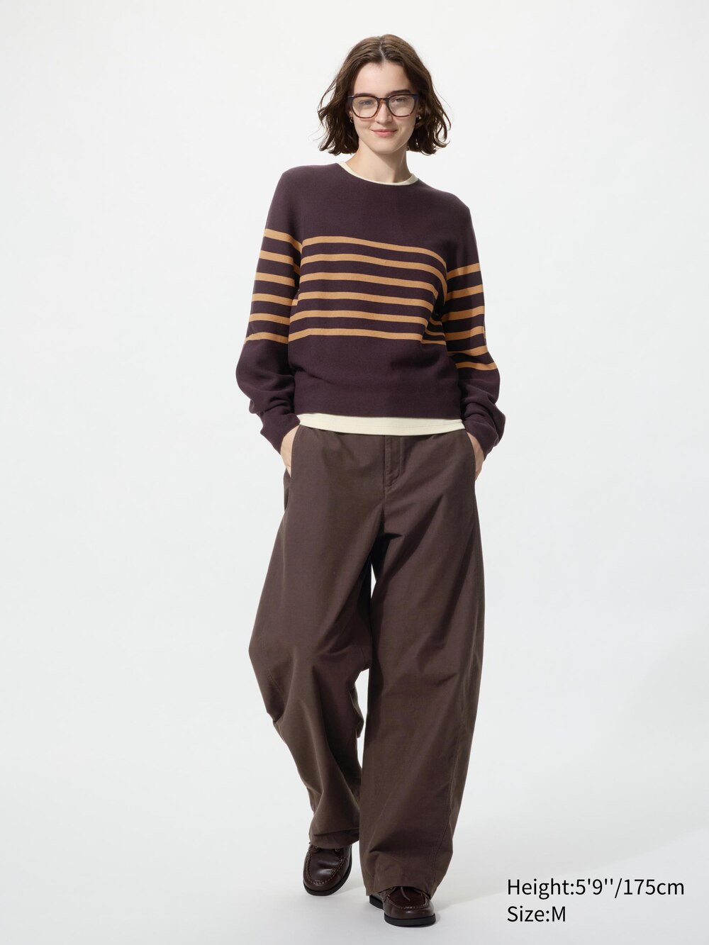 Uniqlo 3D Knit Cotton Volume Sleeve Sweater | Stripe — фото 2