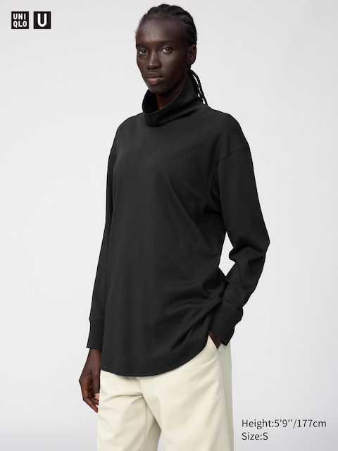 Футболка Uniqlo Turtleneck Long T-Shirt Long Sleeve, цвет: Чёрный