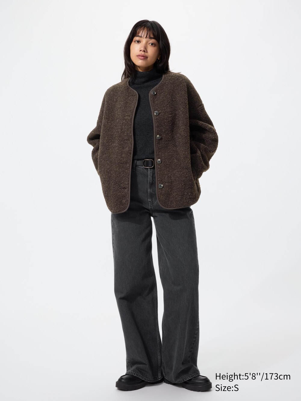 Женские кардиганы Uniqlo Pile Lined Fleece Relaxed Cardigan — фото 2