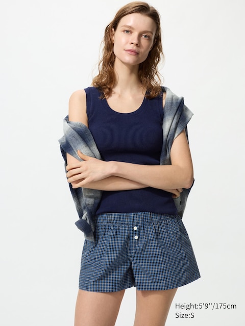 Uniqlo Cotton Boxer Easy Shorts | Check