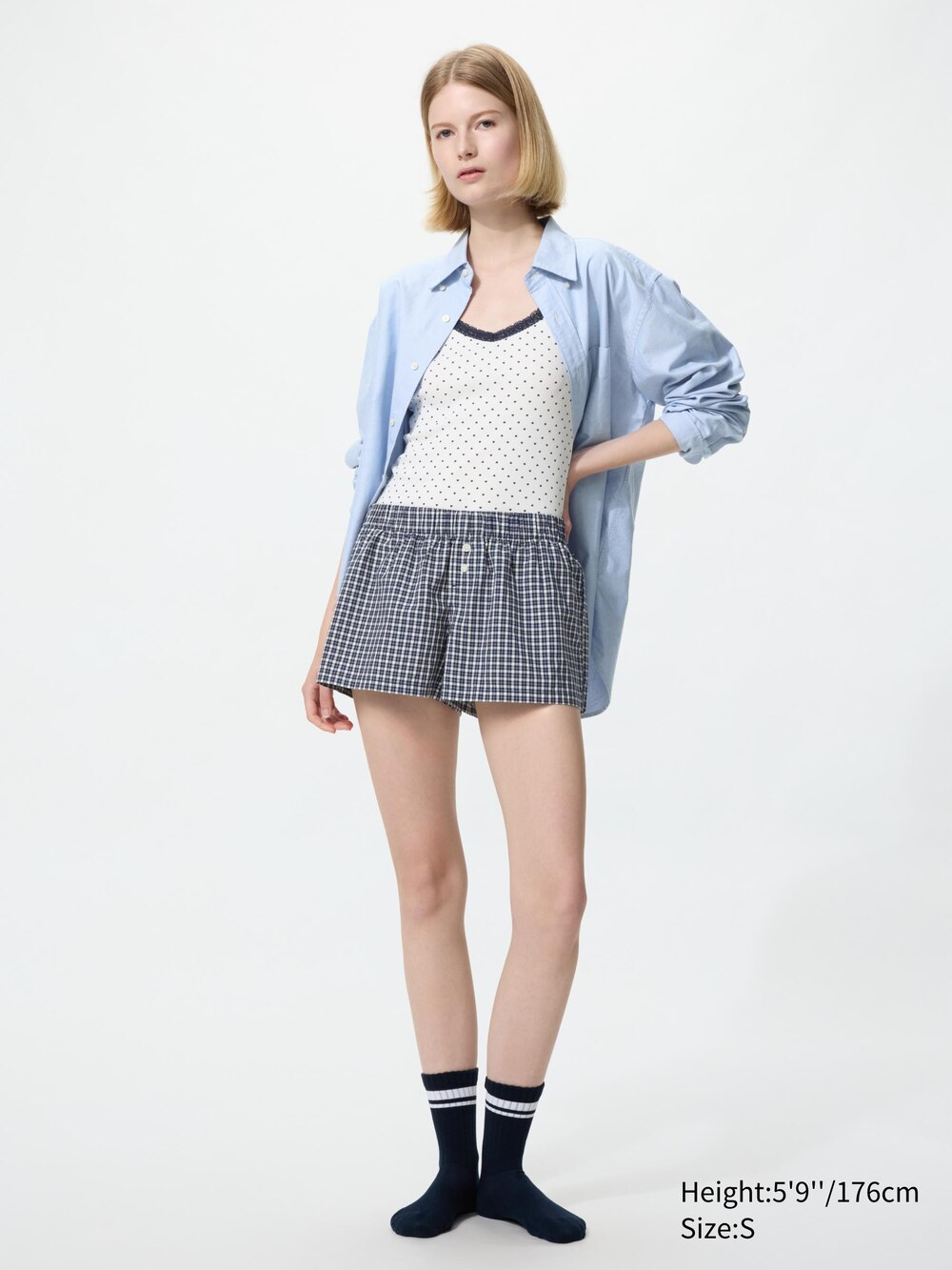 Uniqlo Cotton Boxer Easy Shorts | Check — фото 2