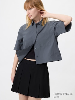 Nylon Boxy Shirt | Half Sleeve