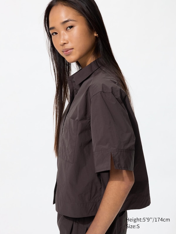 Nylon Boxy Shirt | Half Sleeve