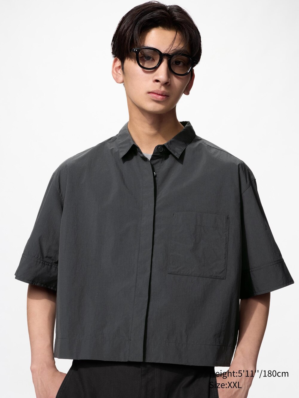 Uniqlo Nylon Boxy Shirt | Half Sleeve — фото 4