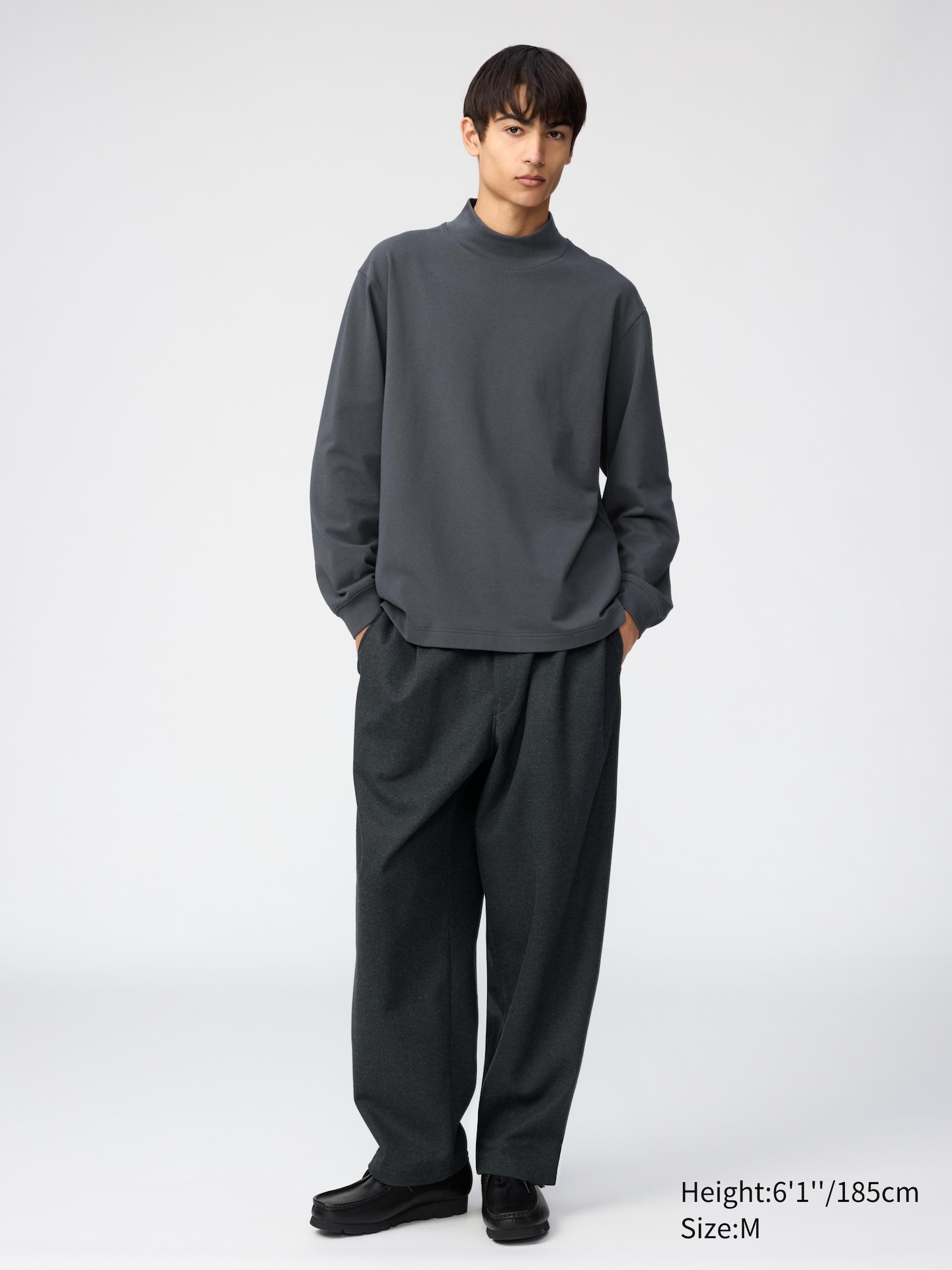 Футболки Uniqlo Mock Neck T-Shirt Long Sleeve — фото 2