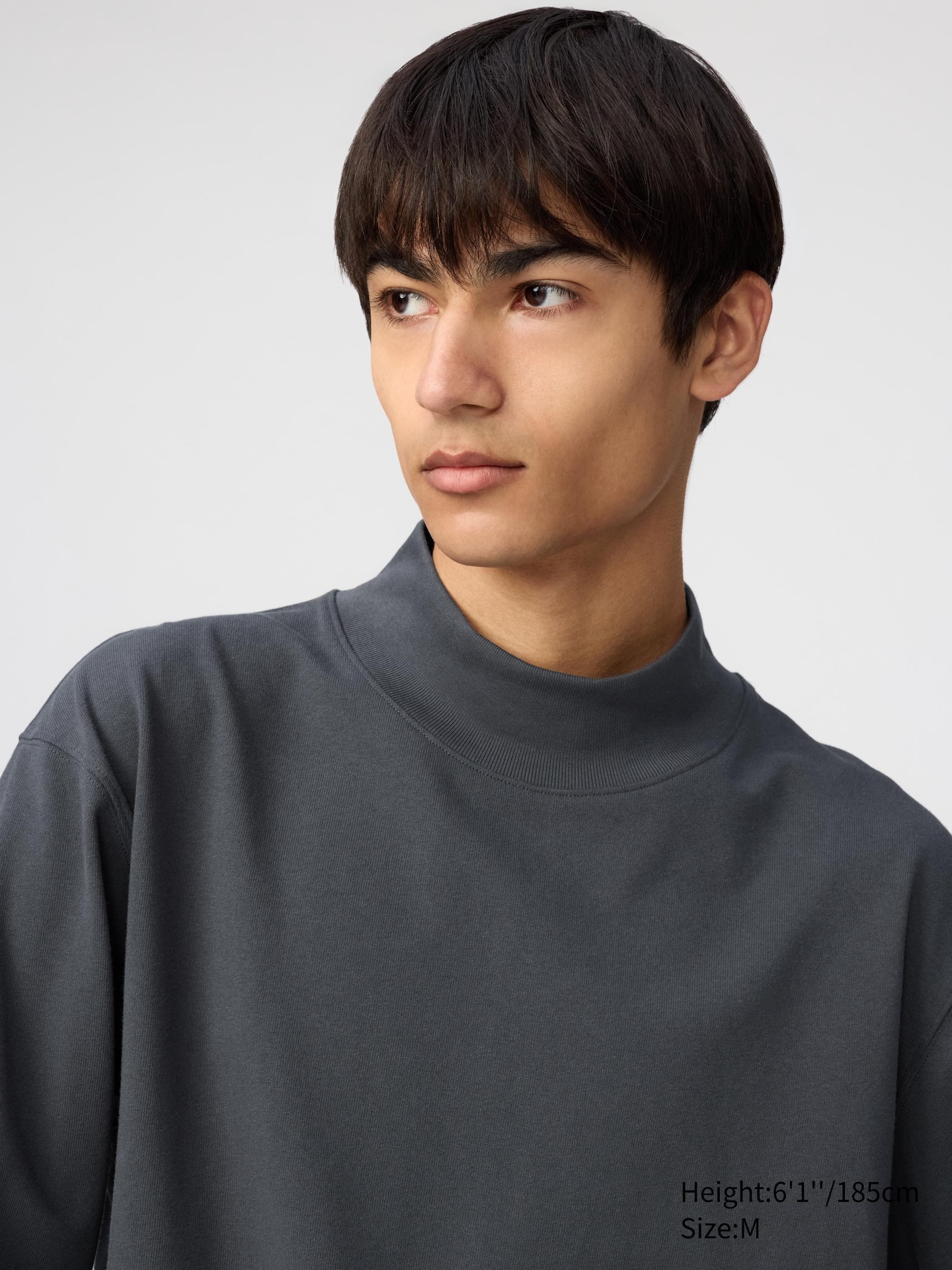 Футболки Uniqlo Mock Neck T-Shirt Long Sleeve — фото 3