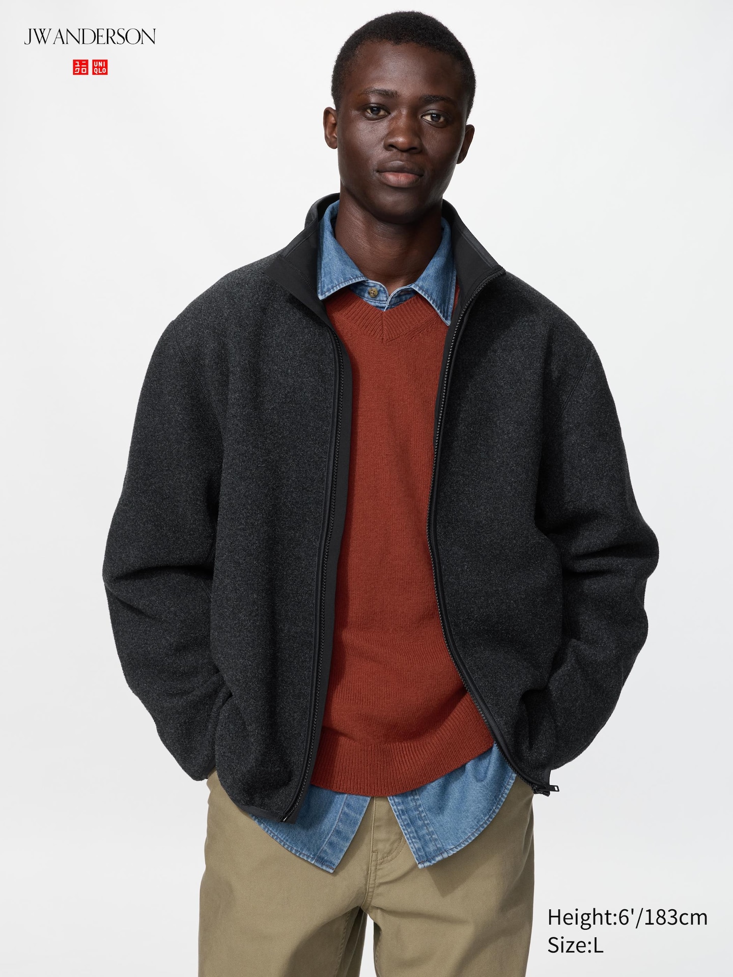 Куртка Uniqlo Windproof Fleece, цвет: Чёрный — фото 1