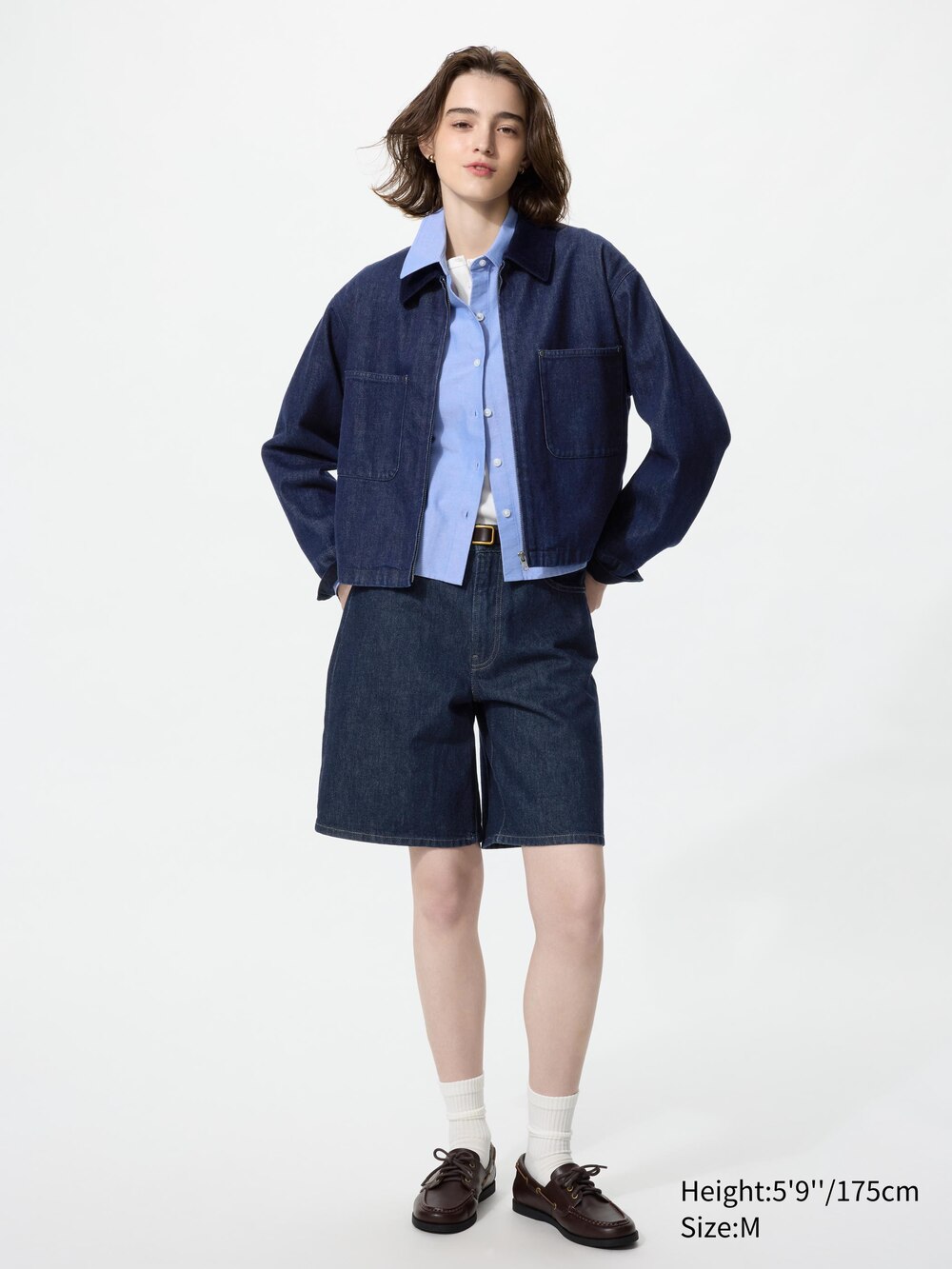 Uniqlo Zip-Up Short Jacket | Denim — фото 2