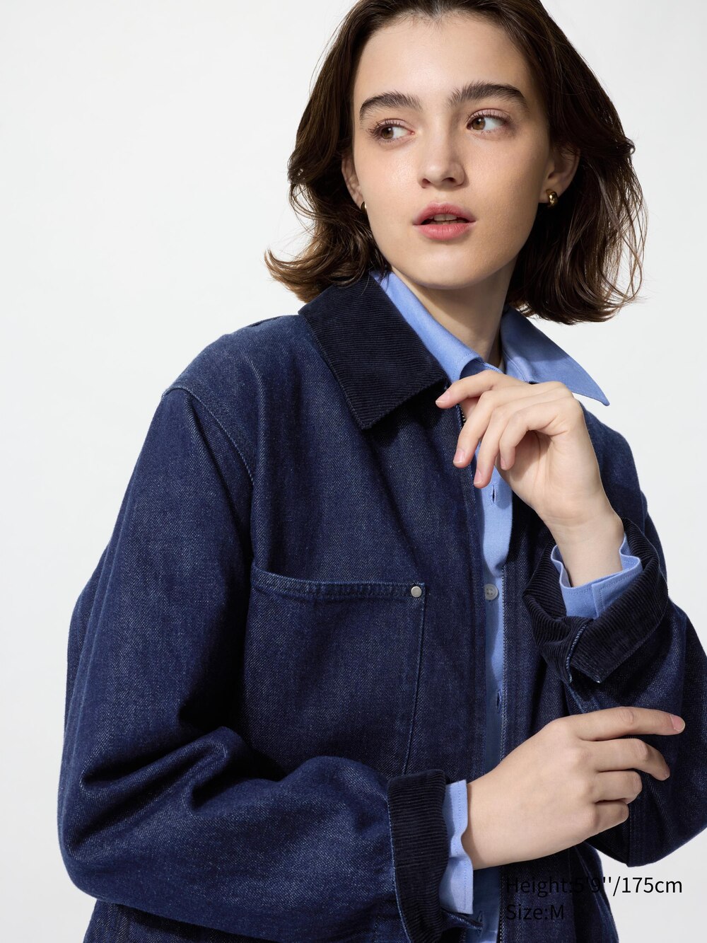 Uniqlo Zip-Up Short Jacket | Denim — фото 3